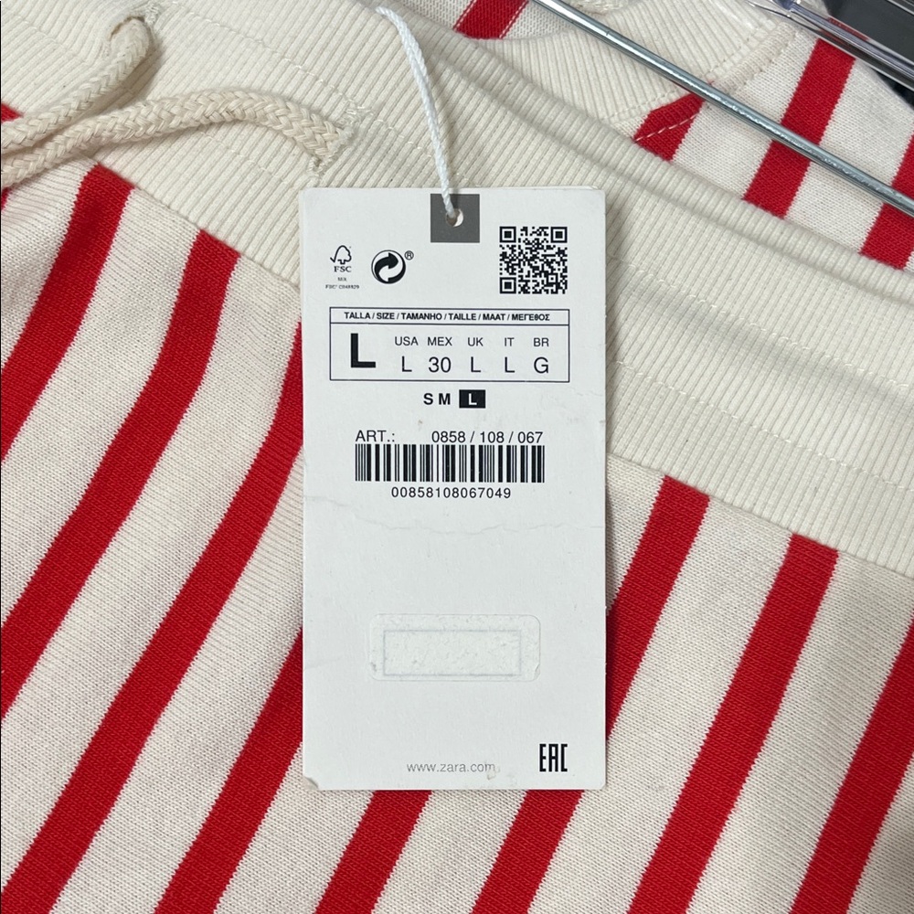 Zara Women’s Red & White Striped Skirt Set (Top-Medium/Skirt-Large) - Picture 14 of 16